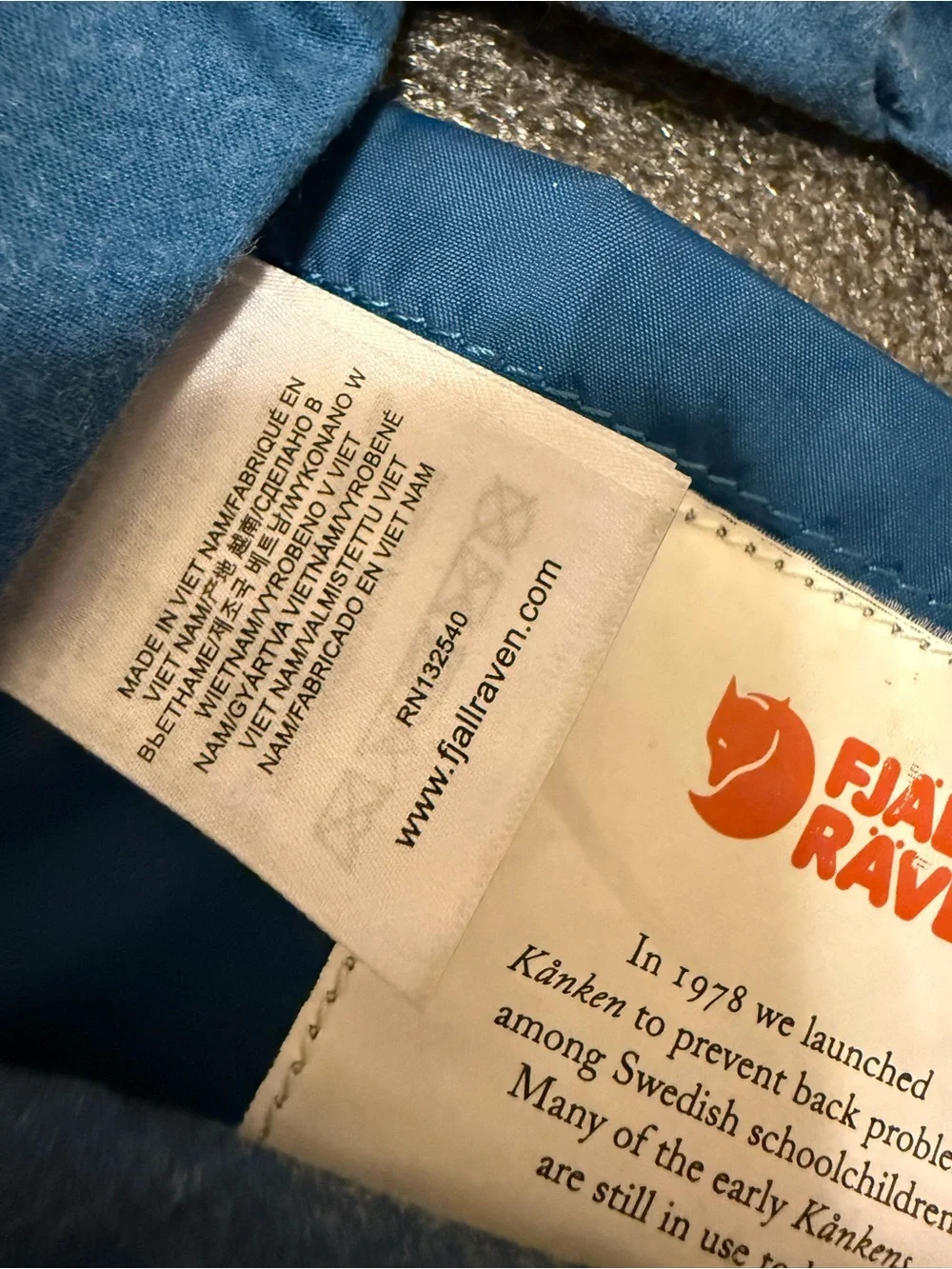Fjallraven Kånken Mini Backpack - Denim Blue with Red Logo